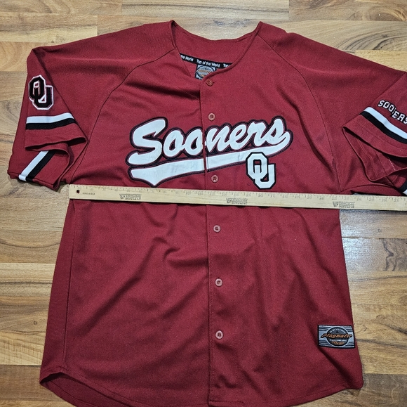Vintage Oklahoma Sooners Baseball Jersey Men’s Size L Playmaker Top of the World - Picture 8 of 11